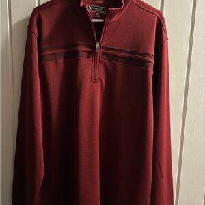 Pebble Beach Men's Deep Red Zip-Up Sweater
